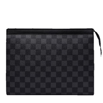 Geantă clutch din piele pentru bărbați, model în carouri - Street fashion, Piele naturală de vițel, căptușeală poliester, Mini Dragon