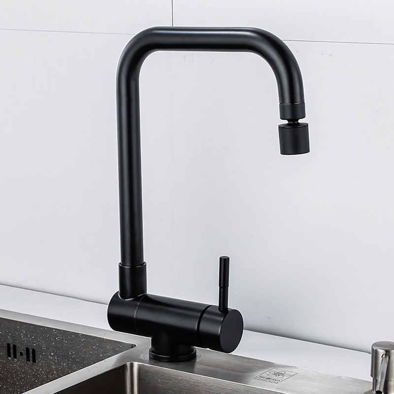 Kuchynský kohút Hj-s010, 304 nerezová oceľ, keramický diskový ventil, menovitý tlak 0,5–1,0 MPa, prevádzková teplota 0–90 °C