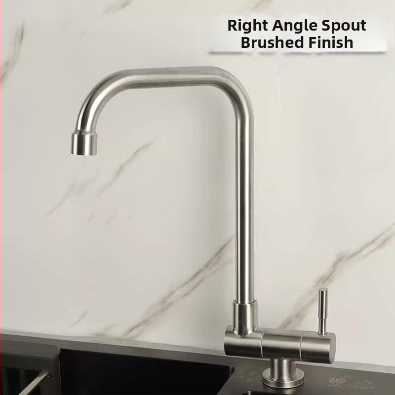 Kuchynský kohút Hj-s010, 304 nerezová oceľ, keramický diskový ventil, menovitý tlak 0,5–1,0 MPa, prevádzková teplota 0–90 °C