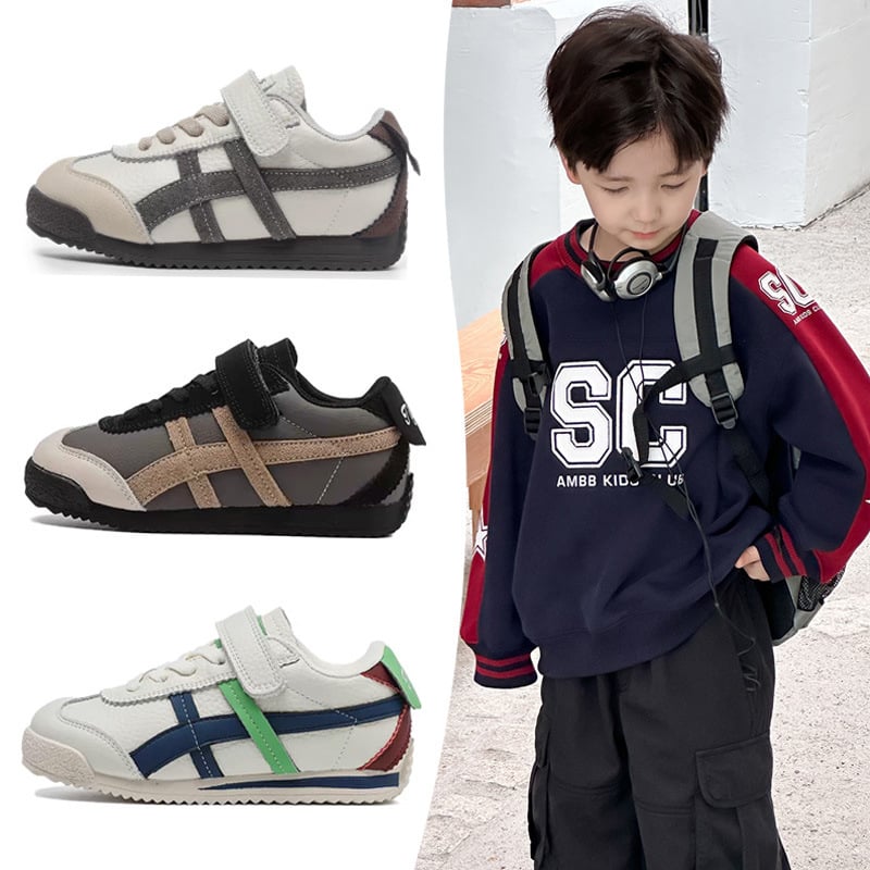 Dječje tenisice Ghost Tiger stila, od prave kože, niski vrh, Velcro zatvarač, gumeni potplat