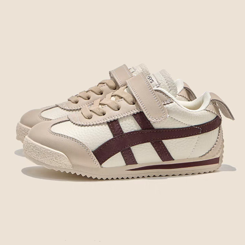 Dječje tenisice Ghost Tiger stila, od prave kože, niski vrh, Velcro zatvarač, gumeni potplat