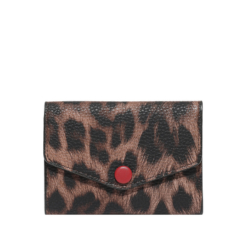 Novčanik za kartice s leopardnim uzorkom, velika kapaciteta, kompaktni sklopivi dizajn, gradski stil, PU materijal