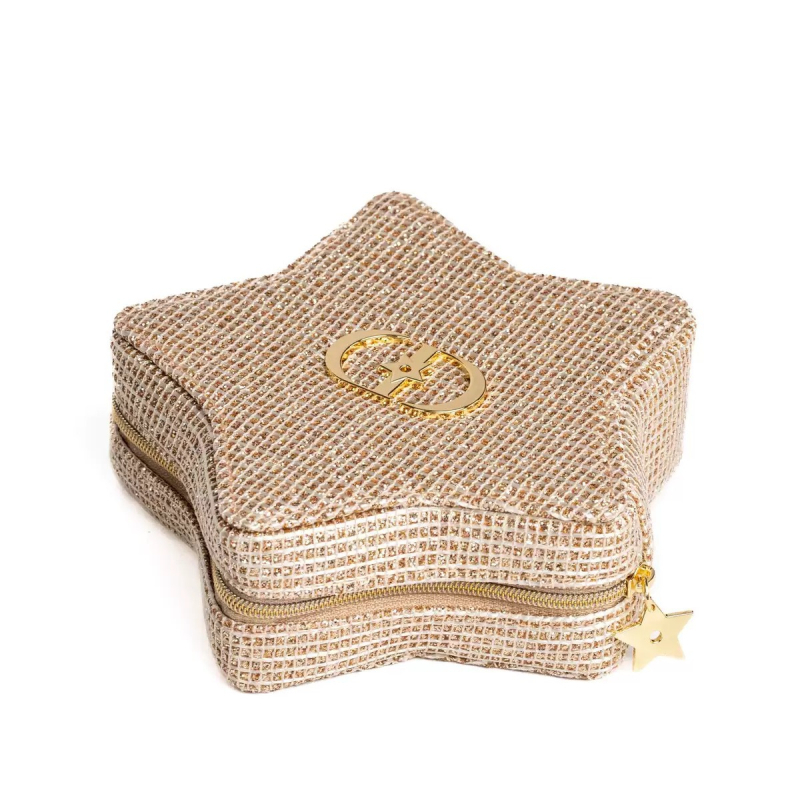 Négyzet alakú sminktáska, textil anyag, csíkos minta, bélés vászon, bővíthető, cipzár