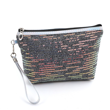 Geantă de cosmetică din pânză, model în dungi, extensie pentru depozitare a produselor de îngrijire a pielii, pentru femei, stil street fashion