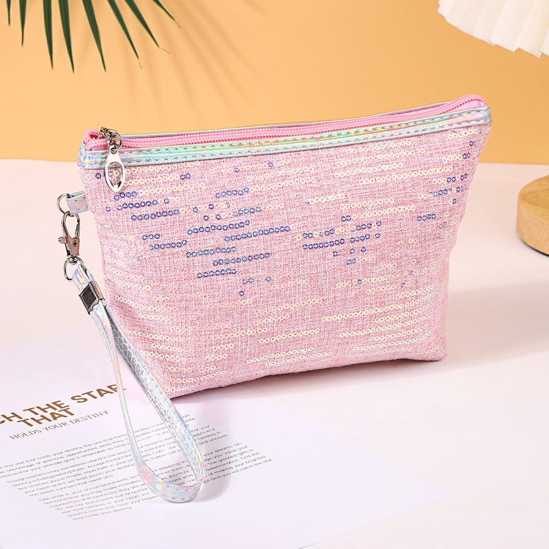 Geantă de cosmetică din pânză, model în dungi, extensie pentru depozitare a produselor de îngrijire a pielii, pentru femei, stil street fashion