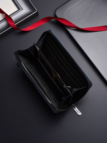 Hosszú pénztárca cipzáras telefonzsebbel, PU bőr, nagy kapacitás, több kártyatartó, könnyű és kopásálló