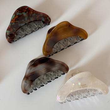 Han Shiya клип за коса, триъгълен клип за кок, ръчна изработка, за гъста коса