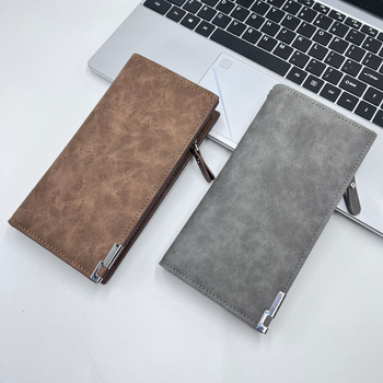 KAIPIBAO Portofel bărbătesc lung - Material PU, Anti-furt, Rezistent la uzură, Căptușeală poliester, Lansare toamnă 2025