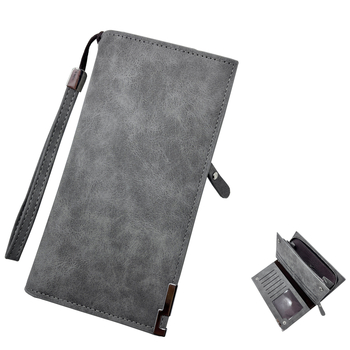 KAIPIBAO Portofel bărbătesc lung - Material PU, Anti-furt, Rezistent la uzură, Căptușeală poliester, Lansare toamnă 2025