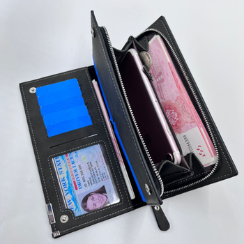 KAIPIBAO Portofel bărbătesc lung - Material PU, Anti-furt, Rezistent la uzură, Căptușeală poliester, Lansare toamnă 2025