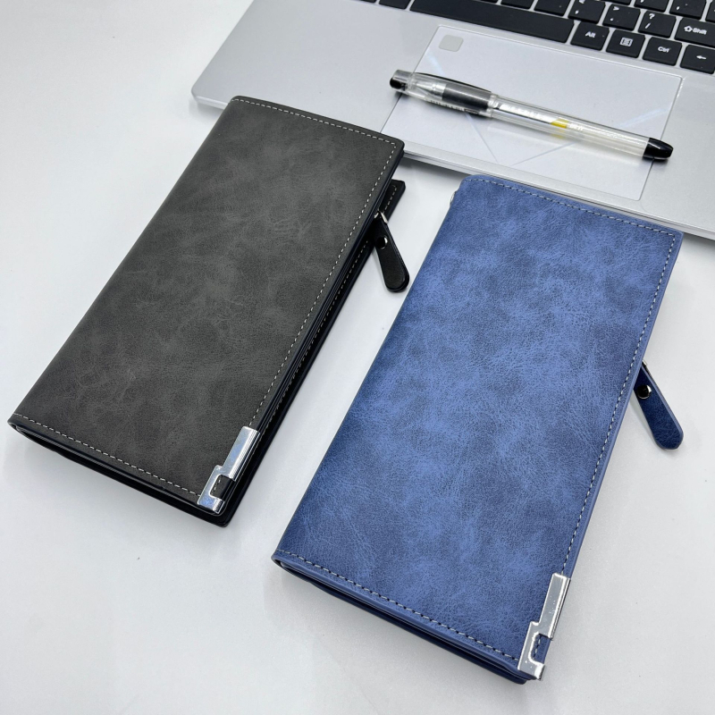 KAIPIBAO Portofel bărbătesc lung - Material PU, Anti-furt, Rezistent la uzură, Căptușeală poliester, Lansare toamnă 2025