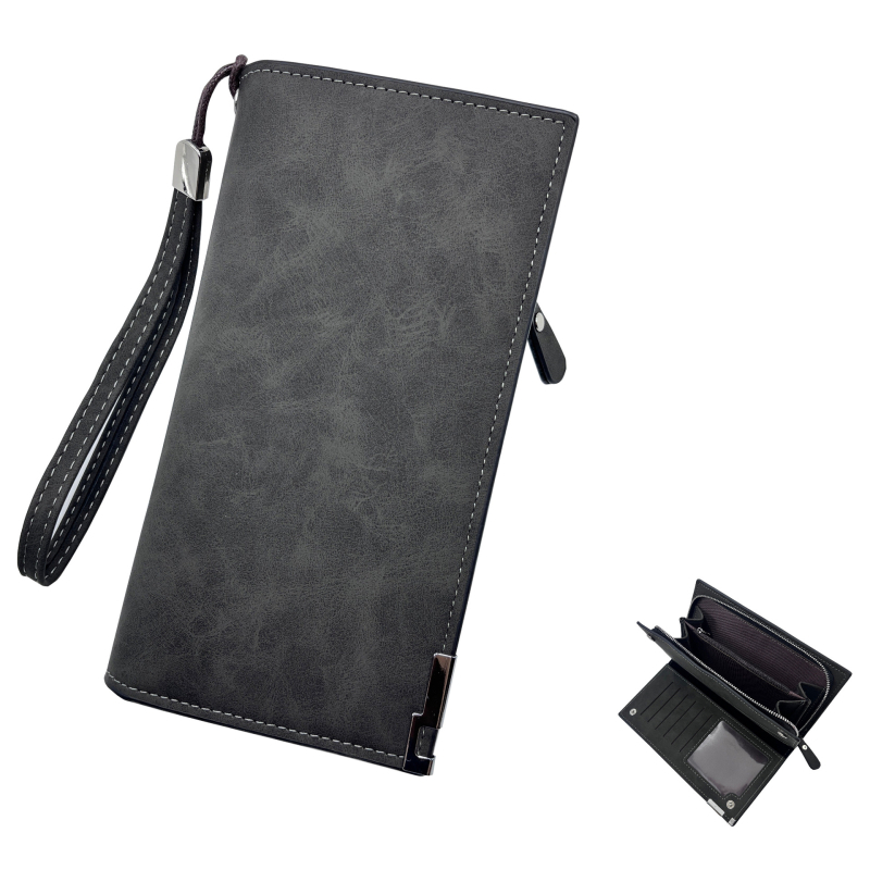 KAIPIBAO Portofel bărbătesc lung - Material PU, Anti-furt, Rezistent la uzură, Căptușeală poliester, Lansare toamnă 2025