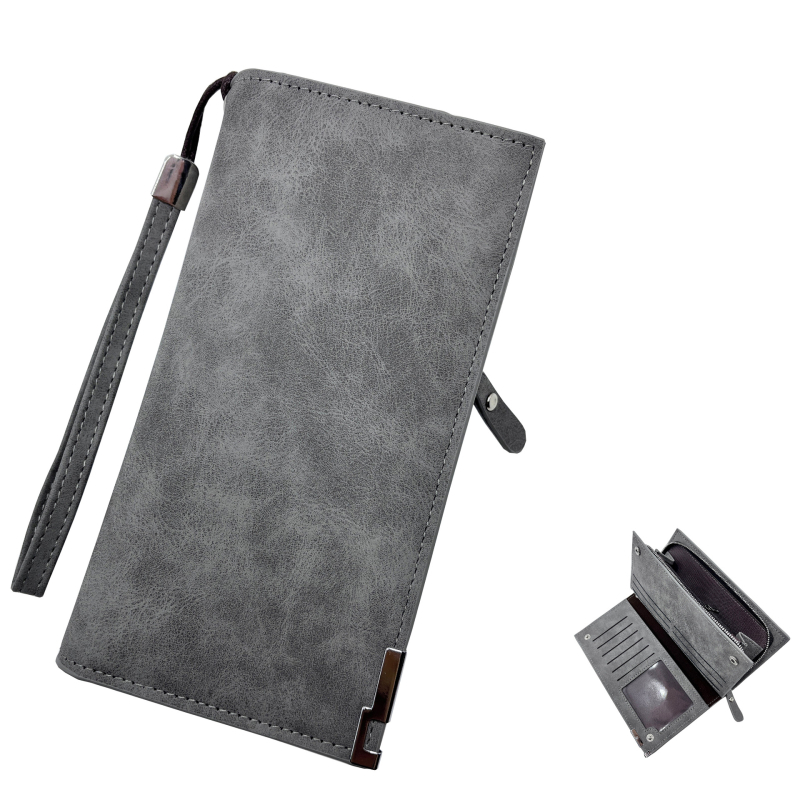 KAIPIBAO Portofel bărbătesc lung - Material PU, Anti-furt, Rezistent la uzură, Căptușeală poliester, Lansare toamnă 2025