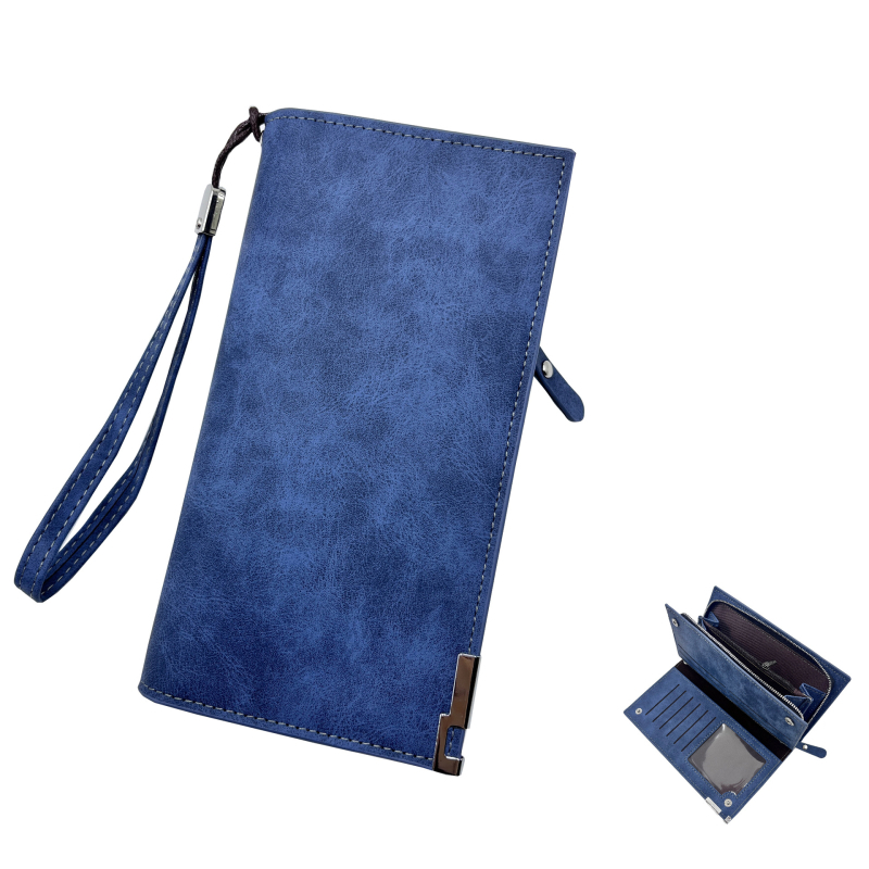 KAIPIBAO Portofel bărbătesc lung - Material PU, Anti-furt, Rezistent la uzură, Căptușeală poliester, Lansare toamnă 2025