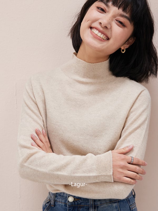 Дамски кашмирен пуловер, дълги ръкави, 95% кашмир, дебело плетиво, есен 2023