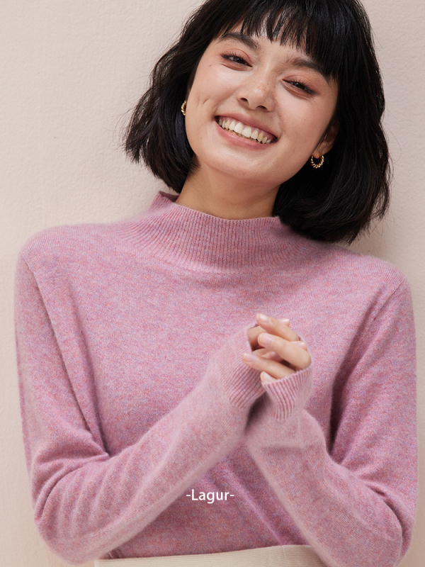 Дамски кашмирен пуловер, дълги ръкави, 95% кашмир, дебело плетиво, есен 2023