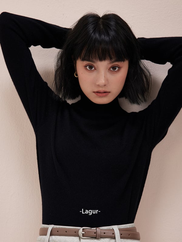 Дамски кашмирен пуловер, дълги ръкави, 95% кашмир, дебело плетиво, есен 2023