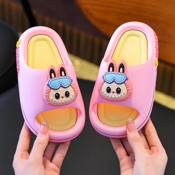 Dječje papuče s cartoon dizajnom, PVC gornji dio i PVC potplat, protuklizne, brzo suše, za djecu 7–12 godina