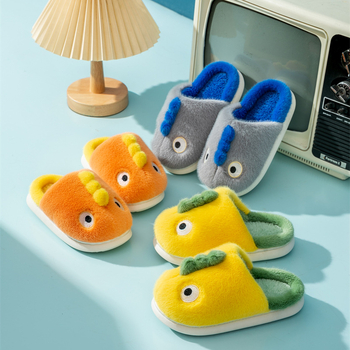 Dječje pamučne papuče s motivom crtića, gornji dio od coral fleece, potplat PVC, toplo za uzrast 1–12 godina