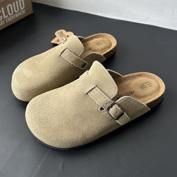 Dječje cork papuče slip-on, unisex, gornji dio nubuk kože od goveda, EVA potplat, proljeće 2025