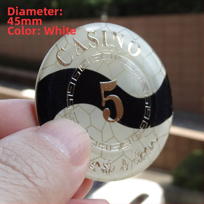 Ακρυλικά τσίπς με μεταλλικό φινίρισμα για αίθουσες σκακιού και καρτών, στρογγυλά και τετράγωνα σχήματα, παραμετροποιήσιμα, μάρκα Joie casino/qiao yu