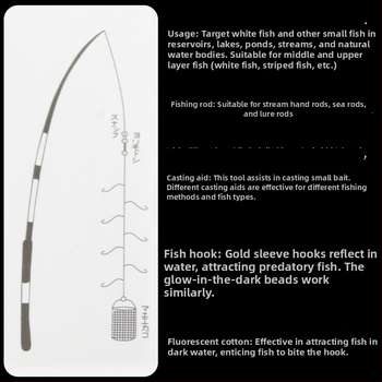 Cârlig de pescuit din șnur cu vârf barbat