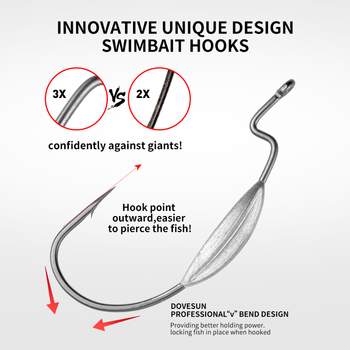 Cârlig cu tijă curbată din plumb, cu dinți, Joan HK0034(8)