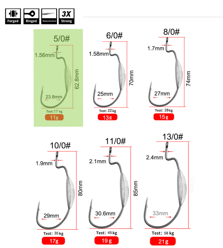 Cârlig cu tijă curbată din plumb, cu dinți, Joan HK0034(8)