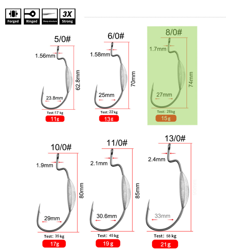 Cârlig cu tijă curbată din plumb, cu dinți, Joan HK0034(8)
