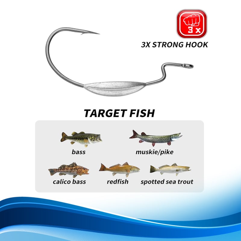 Cârlig cu tijă curbată din plumb, cu dinți, Joan HK0034(8)