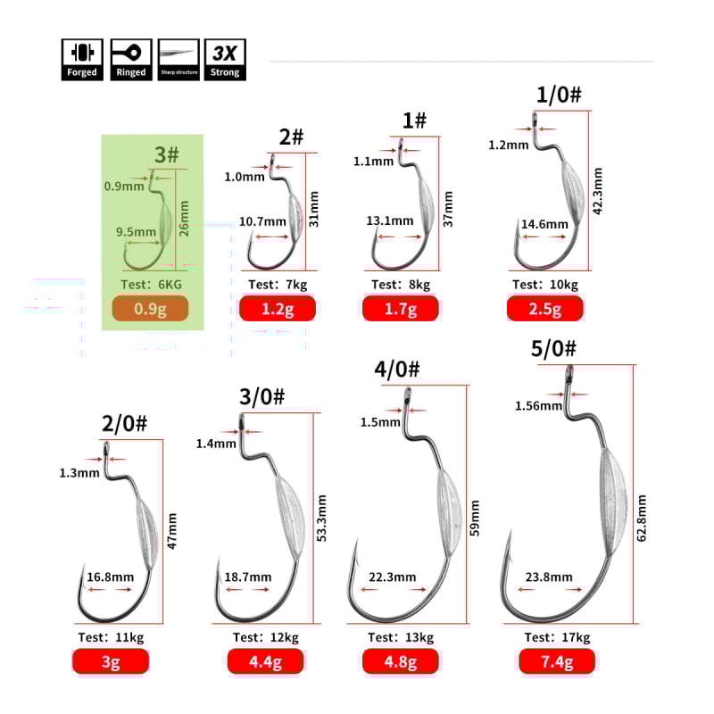 Cârlig cu tijă curbată din plumb, cu dinți, Joan HK0034(8)