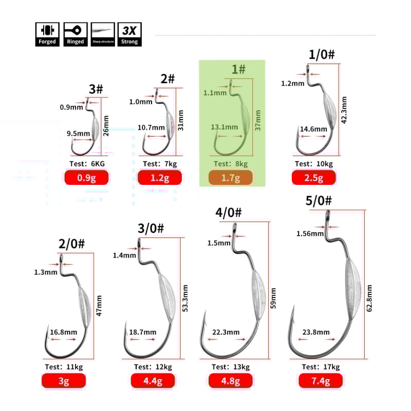 Cârlig cu tijă curbată din plumb, cu dinți, Joan HK0034(8)