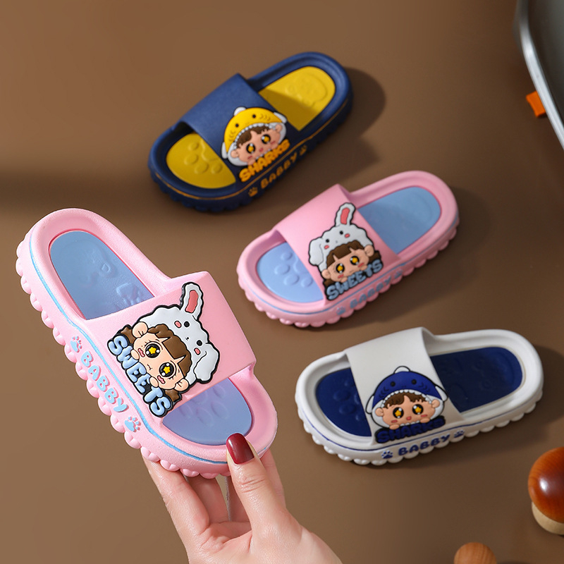 Dječje cartoon slip-on papuče za 3–12 godina, unisex, PVC gornji dio i potplat, protivklizne, prozračne, brzo sušeće