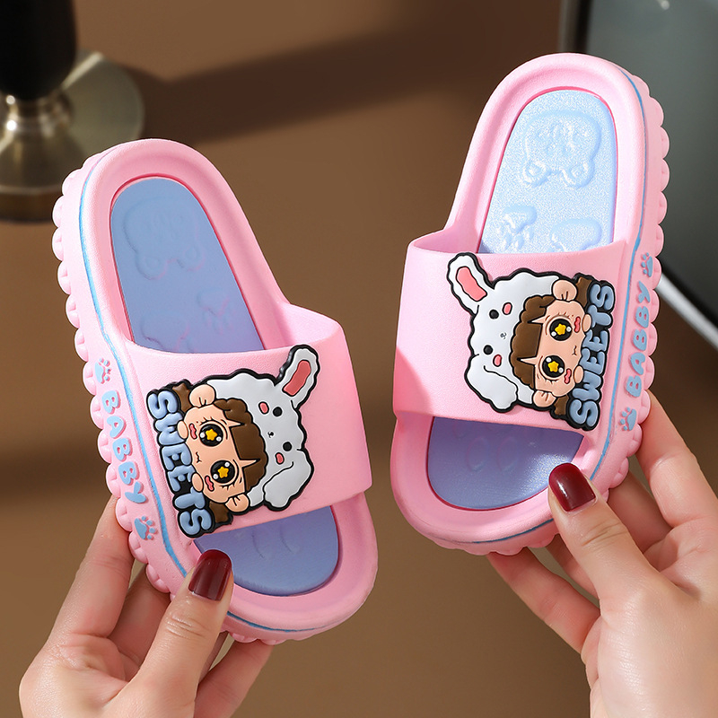 Dječje cartoon slip-on papuče za 3–12 godina, unisex, PVC gornji dio i potplat, protivklizne, prozračne, brzo sušeće