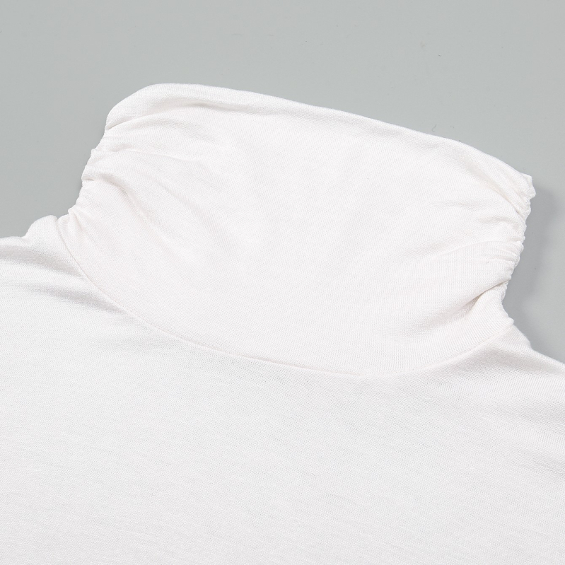 Ženski pleteni pulover s lažnim ovratnikom, poliester materijal i poliester podstava, minimalistički stil, jesensko-zimski osnovni sloj