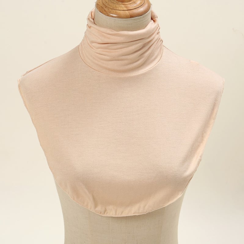 Ženski pleteni pulover s lažnim ovratnikom, poliester materijal i poliester podstava, minimalistički stil, jesensko-zimski osnovni sloj