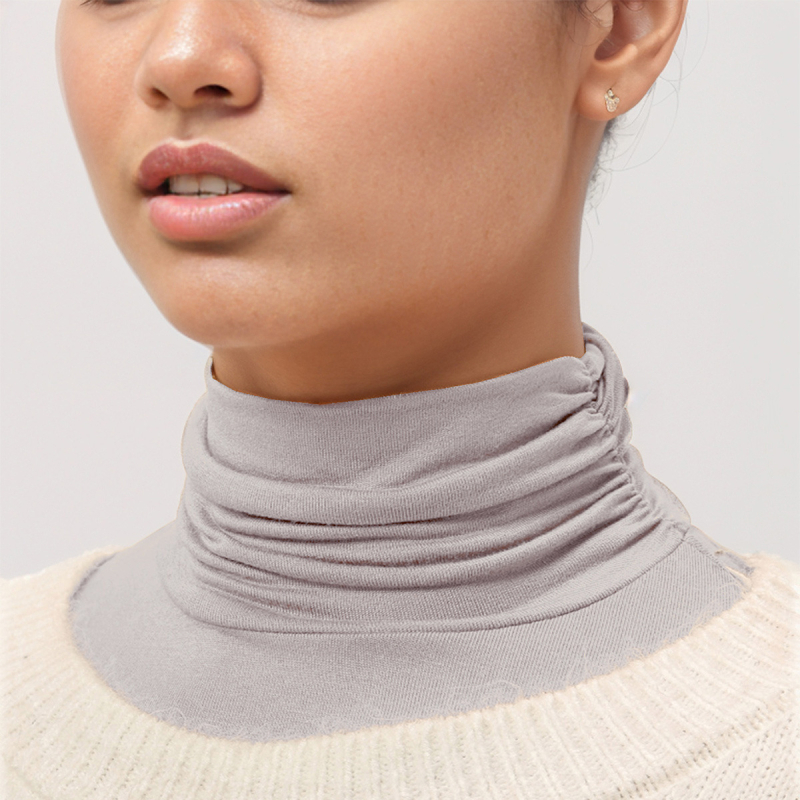 Ženski pleteni pulover s lažnim ovratnikom, poliester materijal i poliester podstava, minimalistički stil, jesensko-zimski osnovni sloj