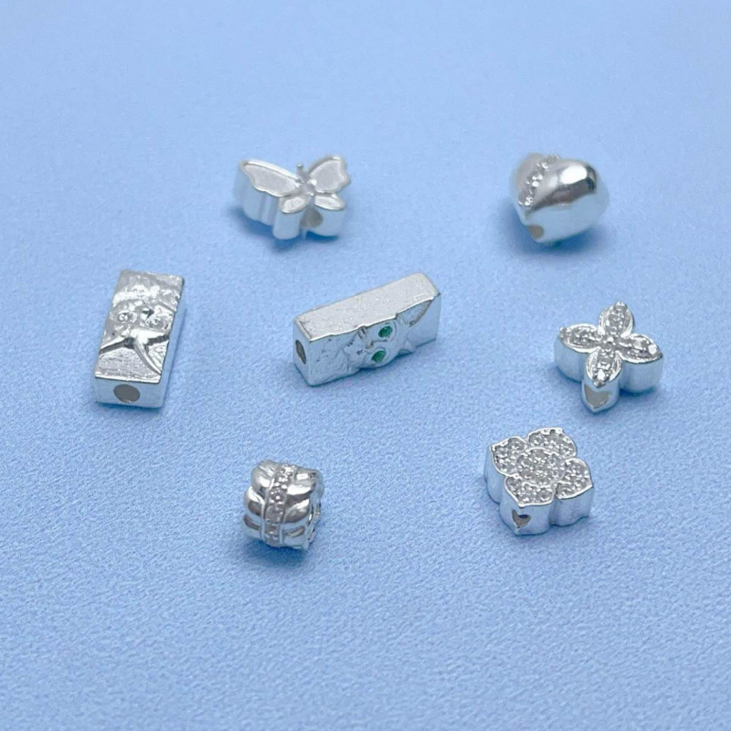 Srebro Sterling 999 – Cirkon spacer perla za DIY nakit, koluti spacer, komponenta za narukvicu i ogrlicu, ručno izrađeno
