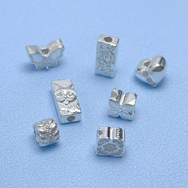 Srebro Sterling 999 – Cirkon spacer perla za DIY nakit, koluti spacer, komponenta za narukvicu i ogrlicu, ručno izrađeno