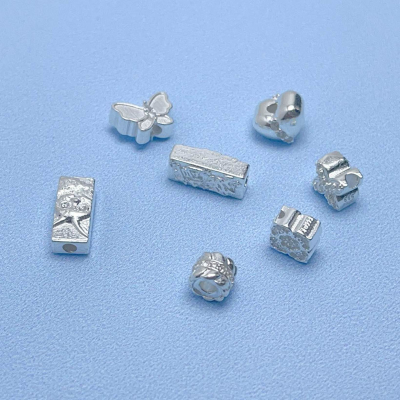 Srebro Sterling 999 – Cirkon spacer perla za DIY nakit, koluti spacer, komponenta za narukvicu i ogrlicu, ručno izrađeno