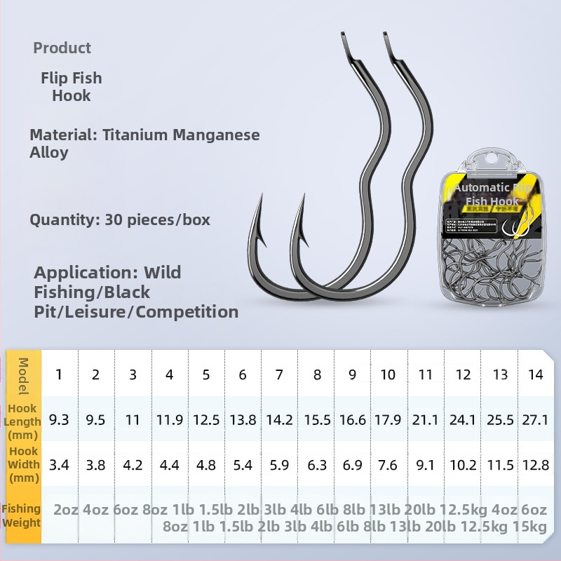 Cârlig Flip Nr.1, oțel carbon, design cu 3 îndoiri, vârf, pentru caras și pescuit în rezervoare