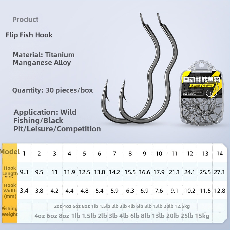 Cârlig Flip Nr.1, oțel carbon, design cu 3 îndoiri, vârf, pentru caras și pescuit în rezervoare