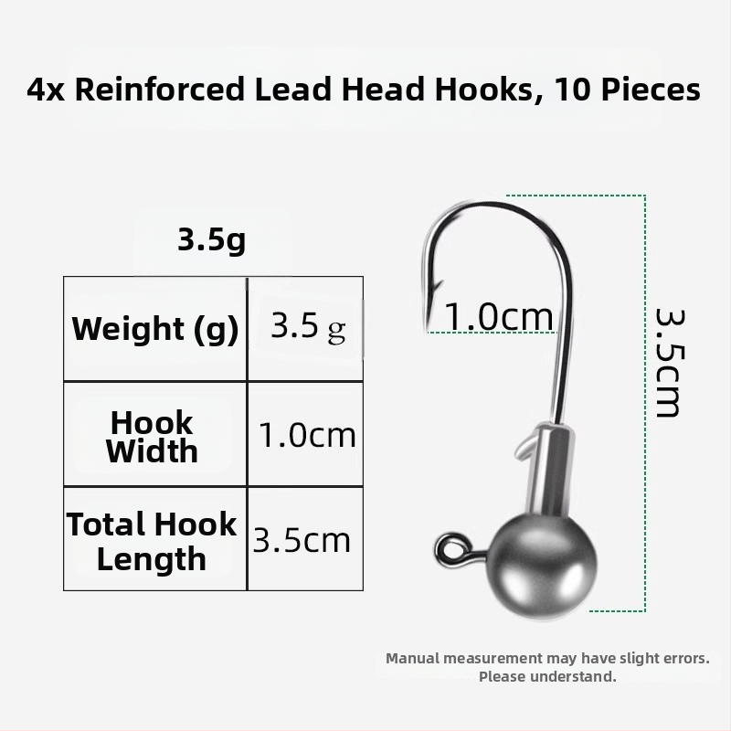 Lead Head Hook č. 3 – s ostňom, pre rybolov v priehrade, 50 000 kusov