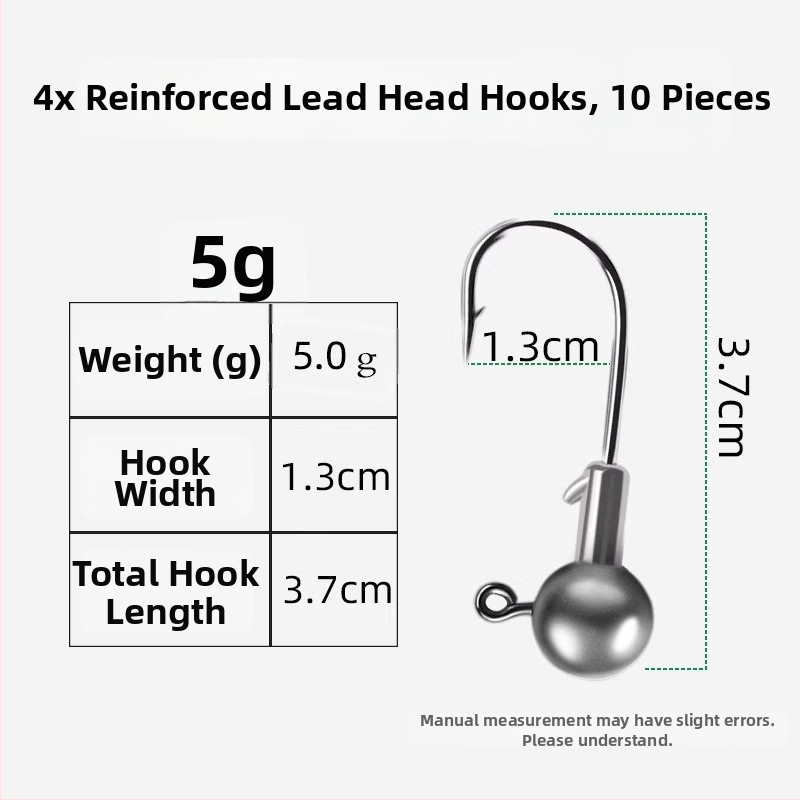 Lead Head Hook č. 3 – s ostňom, pre rybolov v priehrade, 50 000 kusov