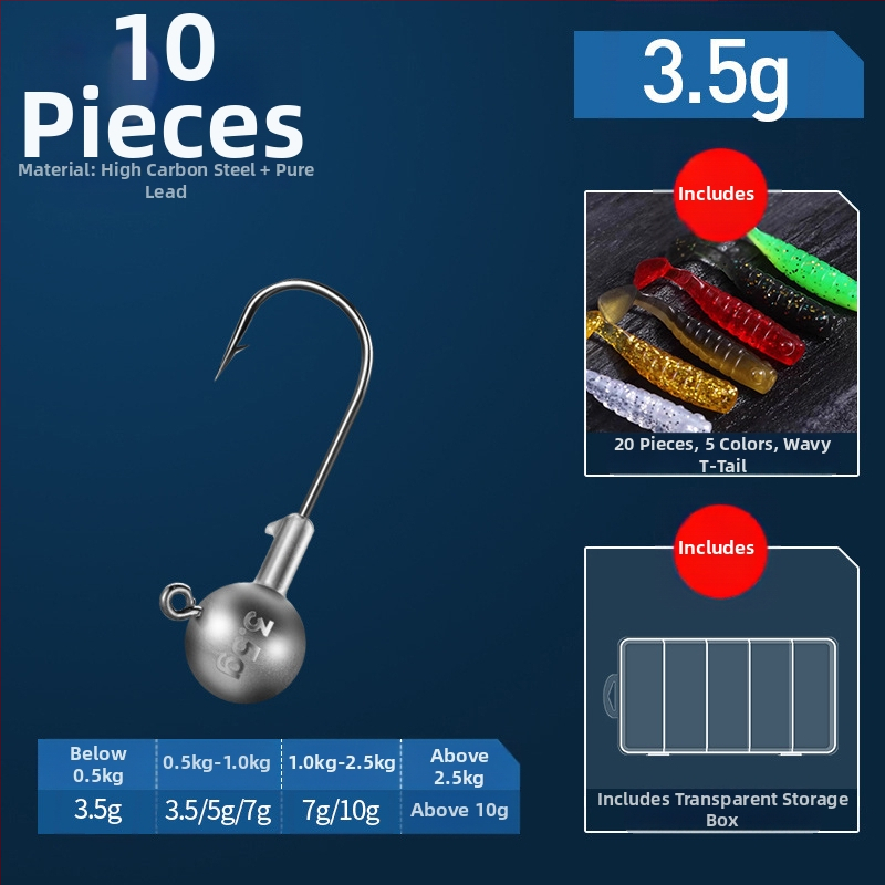 Lead Head Hook č. 3 – s ostňom, pre rybolov v priehrade, 50 000 kusov