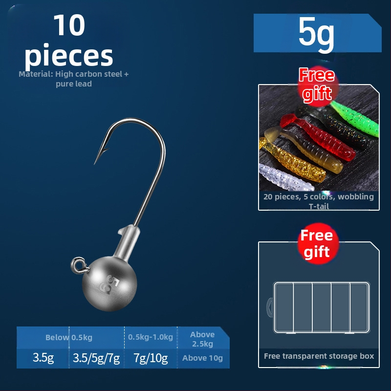 Lead Head Hook č. 3 – s ostňom, pre rybolov v priehrade, 50 000 kusov