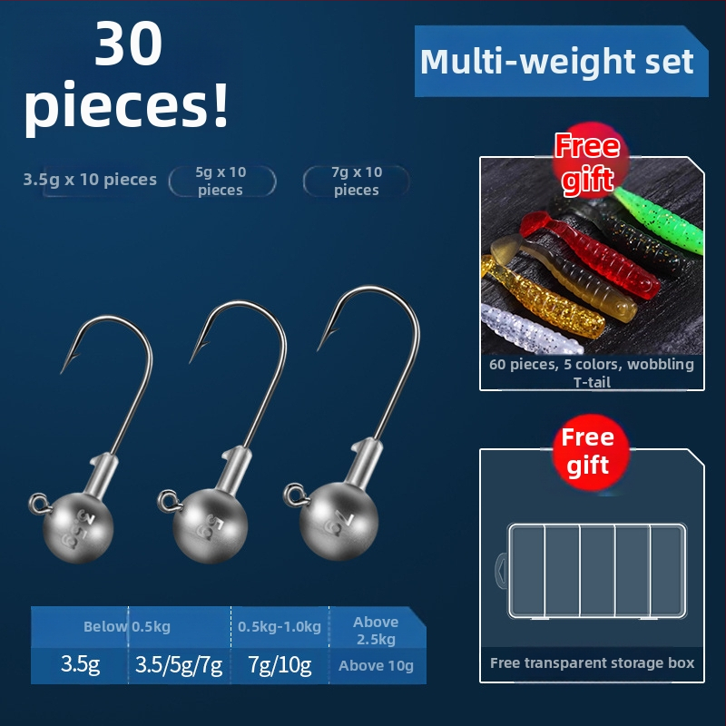 Lead Head Hook č. 3 – s ostňom, pre rybolov v priehrade, 50 000 kusov