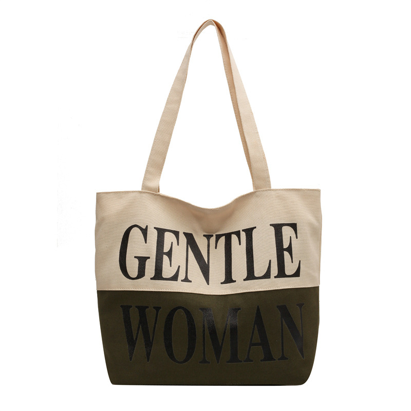 Platnena Tote torba, ulični stil, horizontalno kvadratni oblik, zatvarač.
