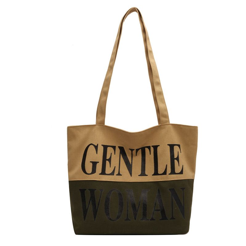 Platnena Tote torba, ulični stil, horizontalno kvadratni oblik, zatvarač.