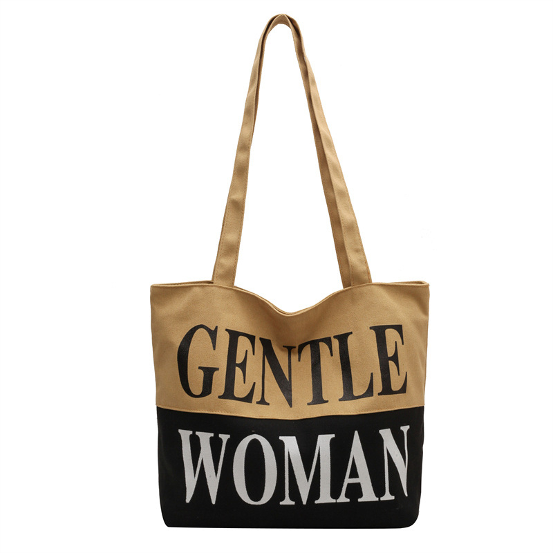 Platnena Tote torba, ulični stil, horizontalno kvadratni oblik, zatvarač.